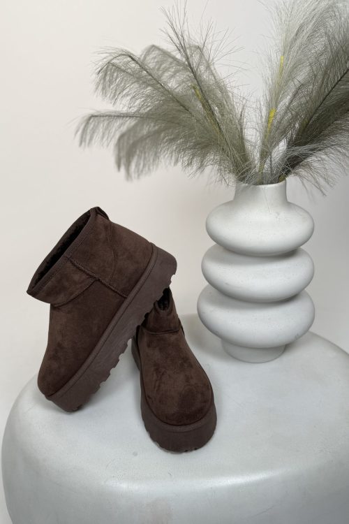 Čizmice Cozy Step – Brown Suede Ankle Boots