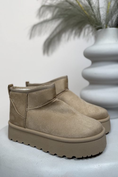 Čizmice Urban Cozy – Khaki Suede Ankle Boots