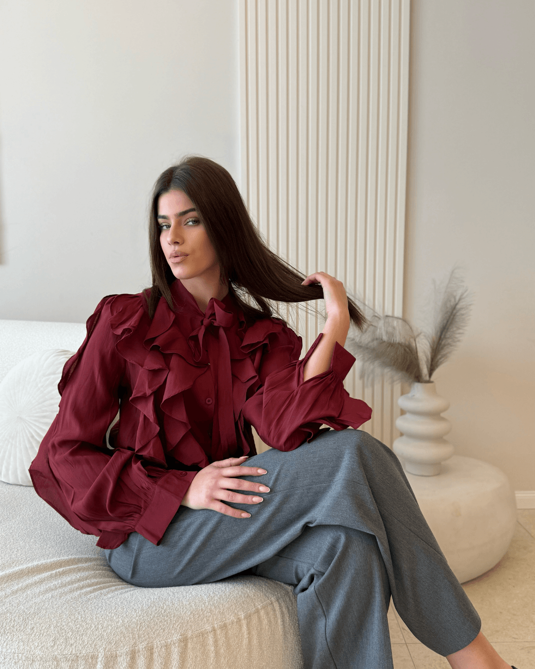 Romantic Ruffle Bow Shirt