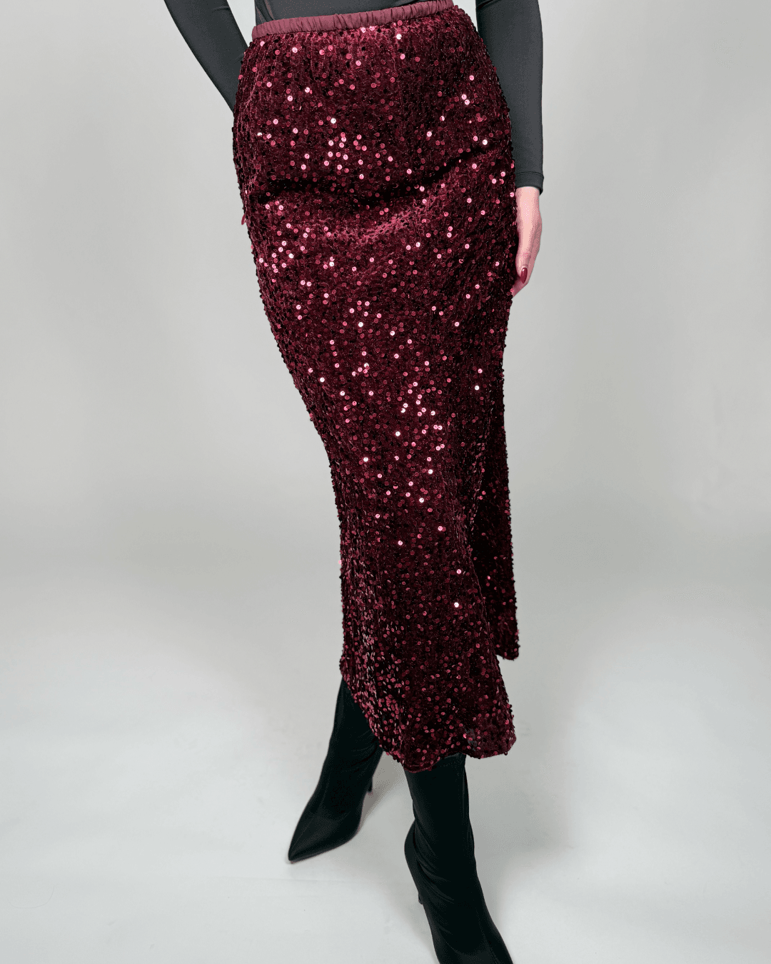 "Suknja Red Sparkle – crvena šljokičasta suknja"