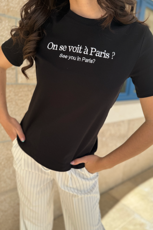 Majica Paris – Chic Black Tee
