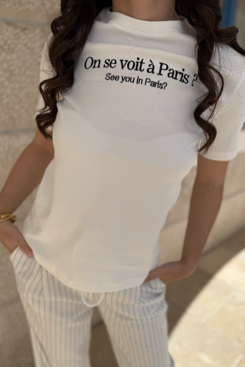 Majica Paris – Chic White Tee