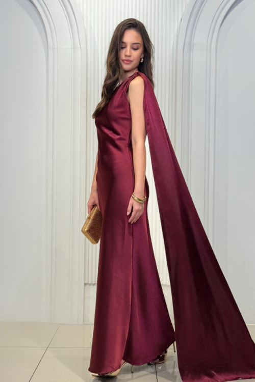 Haljina Satin Bordeaux